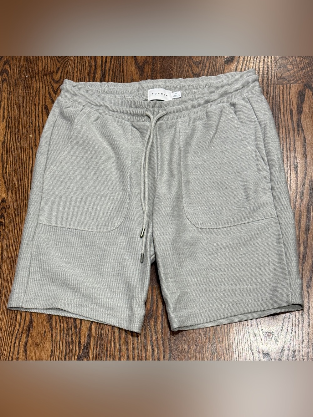 Topman Light Gray Knit Drawcord Casual Shorts